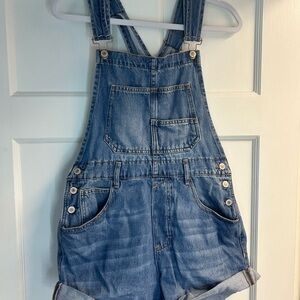 FREE PEOPLE Denim Overalls with Pockets